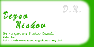 dezso miskov business card